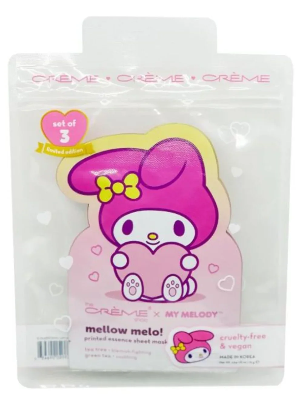 Hello Kitty My Melody Sheet Mask Set Kawaii Skincare Gift Set of 3
